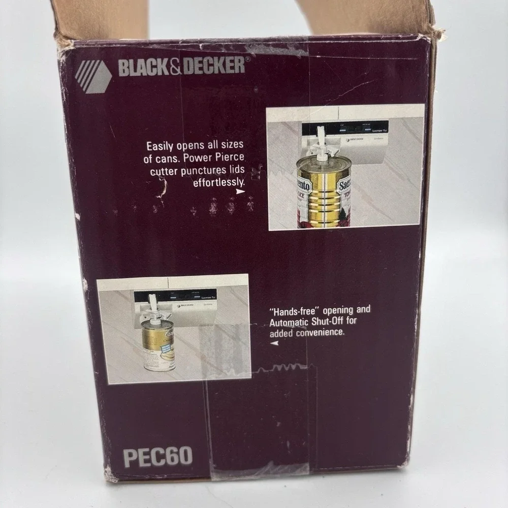 Black & Decker Space Maker Plus Can Opener Vintage PEC60 NEW Open Box Unused